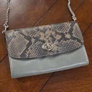 (J54) Coach Snake Print and Gray Crossbody Bag